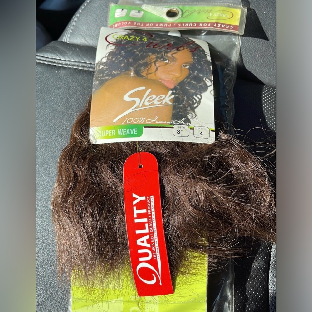 Sleek Crazy Curls 100% Human Hair Weave LENGTH #8 Color 4 NWT